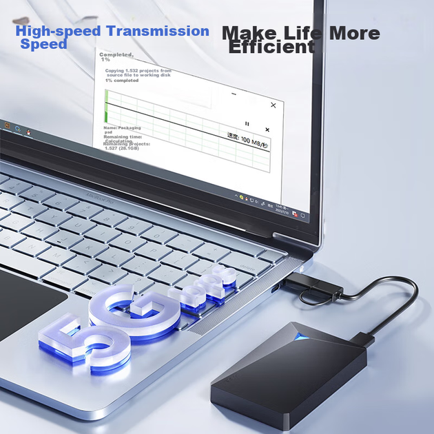 Зовнішній жорсткий диск EAGET G20CPRO, 1 ТБ, USB 3.0, 2.5 дюйма, чорний - зображення 9