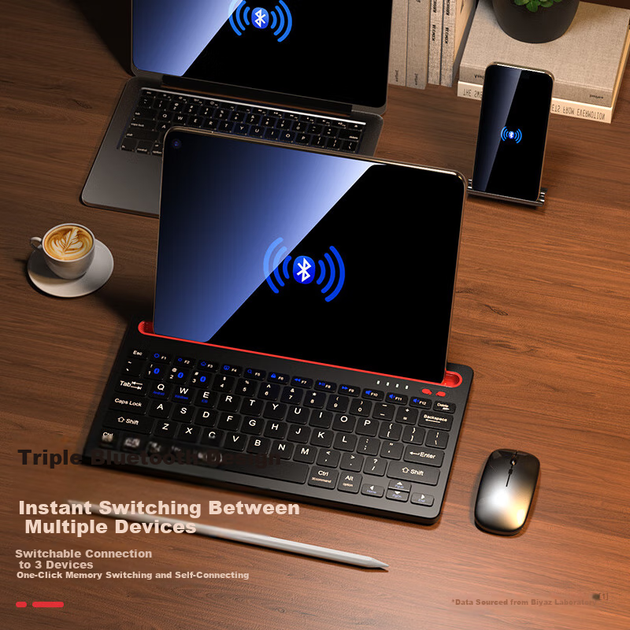 Клавиатура BIAZE PB554, беспроводная/Bluetooth, для iPad/планшетов - Фото 8 Клавиатура BIAZE PB554, беспроводная/Bluetooth, для iPad/планшетов - изображение 8