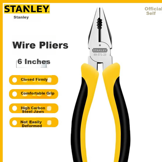 Плоскогубці STANLEY, Кусачки для електриків, Зачистка дроту, Німецькі професійні плоскогубці, 6 дюймів, 89-571 - Фото 5 Плоскогубці STANLEY, Кусачки для електриків, Зачистка дроту, Німецькі професійні плоскогубці, 6 дюймів, 89-571 - изображение 5