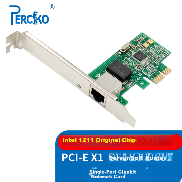 Мережева карта PERCKO Intel I211 PCI-E x1 Gigabit - зображення 4