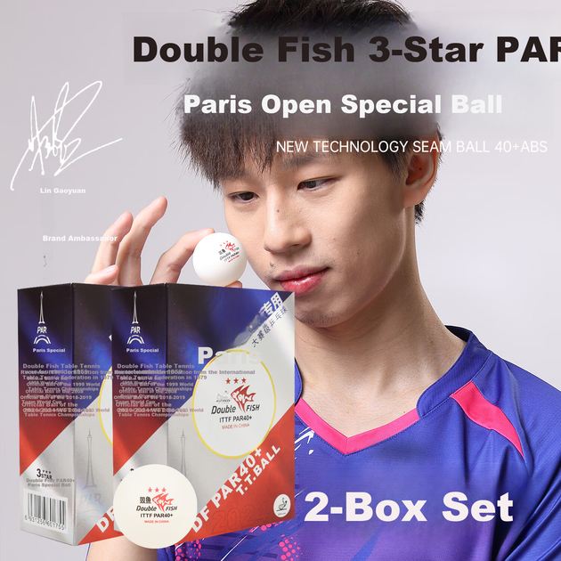 М'яч для настільного тенісу DOUBLE FISH Three-Star PAR40+ Paris Official Competition Ball, м'яч для пінг-понгу з трьома зірками, білий, упаковка з 12 штук - Фото 4 М'яч для настільного тенісу DOUBLE FISH Three-Star PAR40+ Paris Official Competition Ball, м'яч для пінг-понгу з трьома зірками, білий, упаковка з 12 штук - изображение 4