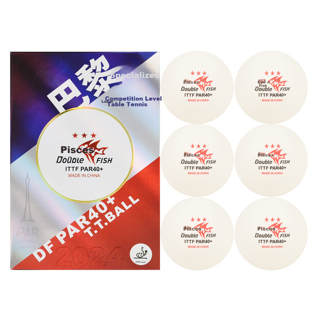 М'яч для настільного тенісу DOUBLE FISH Three-Star PAR40+ Paris Official Competition Ball, м'яч для пінг-понгу з трьома зірками, білий, упаковка з 12 штук - Фото 8 М'яч для настільного тенісу DOUBLE FISH Three-Star PAR40+ Paris Official Competition Ball, м'яч для пінг-понгу з трьома зірками, білий, упаковка з 12 штук - изображение 8