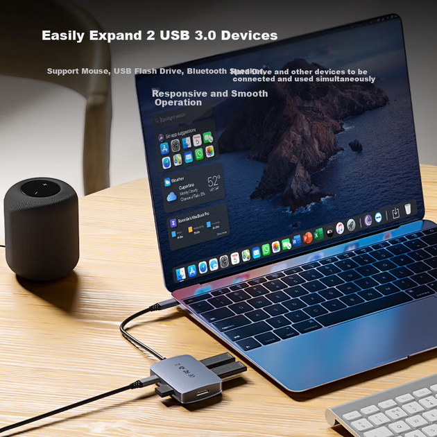 Док-станція ULT-Unite Type-C, USB 3.0, HDMI 4K 60 Гц, зарядка PD, для MacBook - зображення 7
