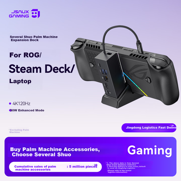 Док-станція JSAUX для Steam Deck/ROG Ally Black (HB0609B) - Фото 2 Док-станція JSAUX для Steam Deck/ROG Ally Black (HB0609B) - зображення 2