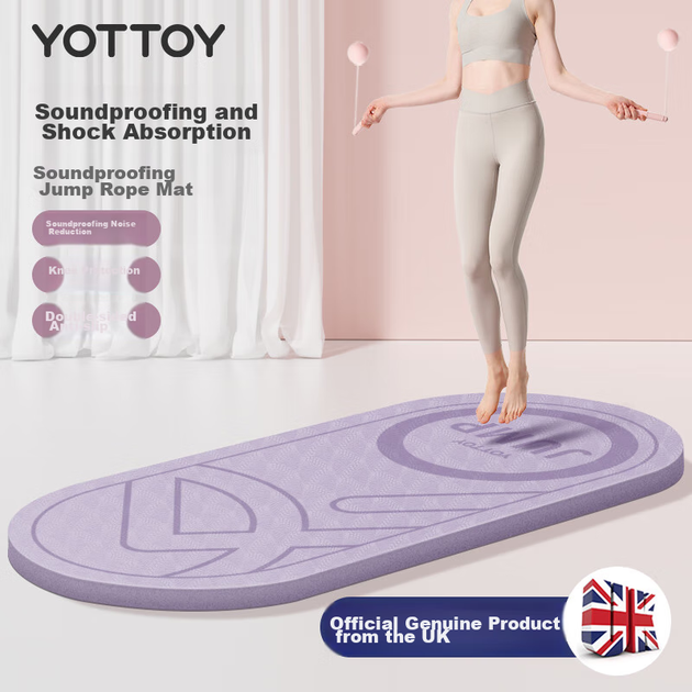 Амортизуючий килимок для скакалки Yottoy, професійний звукоізоляційний бездротовий килимок, спортивний фітнес, протишоковий потовщений килимок для скакалки, нековзний для домашнього використання - изображение 11