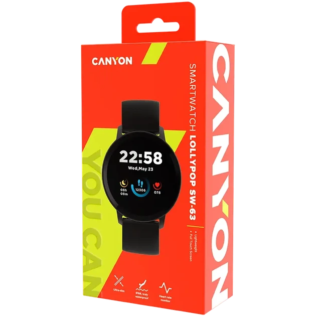Смарт-часы Canyon Lollypop Черный IPS 1.3", Bluetooth, 180 мАч (CNS-SW63BB) - изображение 3