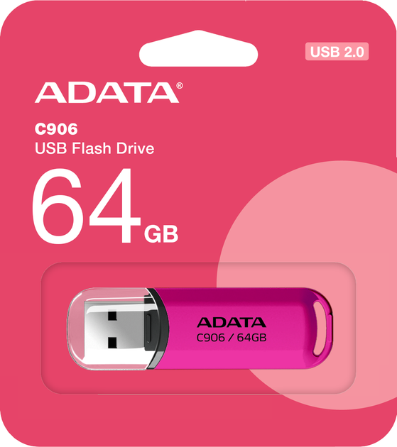 Флеш память USB ADATA C906 64GB USB 2.0 Purple/Pink (4711085945105) - Фото 3 Флеш память USB ADATA C906 64GB USB 2.0 Purple/Pink (4711085945105) - изображение 3