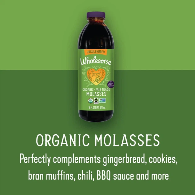 Меляса тростинна Wholesome Sweeteners патока органічна 473 мл - Фото 3 Меляса тростинна Wholesome Sweeteners патока органічна 473 мл - зображення 3