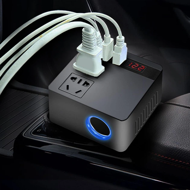 Автомобильный инвертор 150 Вт с 3 USB портами адаптером прикуривателя преобразователь 12В/24В на 220В - изображение 6