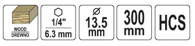 Удлинитель перовых сверл YATO 1/4 " 13,5х300мм YT-3257 - Фото 3 Удлинитель перовых сверл YATO 1/4 " 13,5х300мм YT-3257 - изображение 3