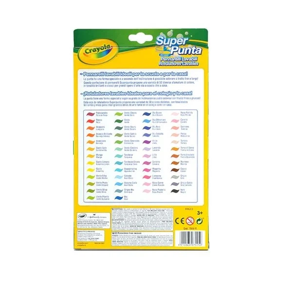 Фломастери Crayola Supertips 50 кольорів водна основа односторонні картонна упаковка - зображення 4