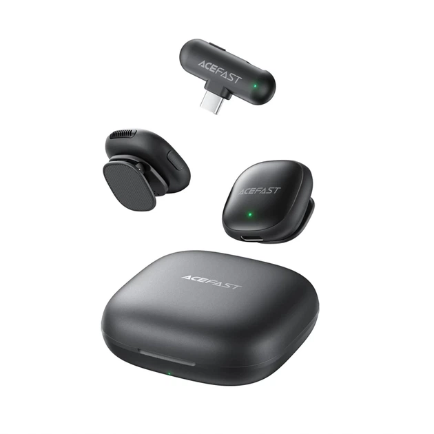 Беспроводные микрофоны Acefast R1 петличные 2 шт Black (6974316284895) - изображение 3