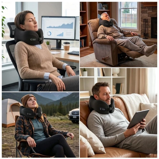 Подушка для путешествий Tech-Protect ComfortRest Travel Neck Pillow Black (5906302353118) - изображение 6