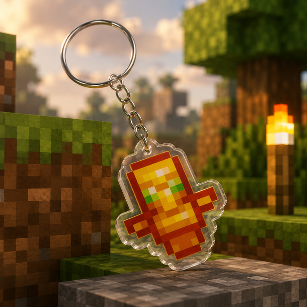 Акриловий брелок Minecraft Тотем безсмертя 3,5х3 см - Фото 6 Акриловий брелок Minecraft Тотем безсмертя 3,5х3 см - зображення 6