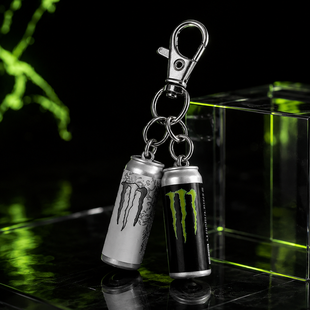 Брелок Monster Energy двойной, брелок банки Monster, брелок энергетик Монстер 5,5 см - изображение 3