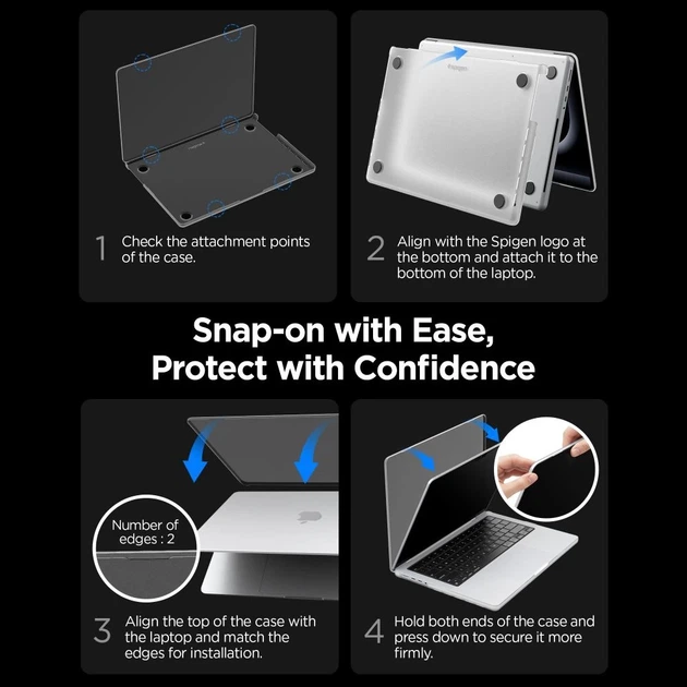 Чехол Spigen AirSkin для MacBook Pro 14 M1-M5 Pro/M5 Pro Max 2021-2026 Black (ACS11529) - изображение 11