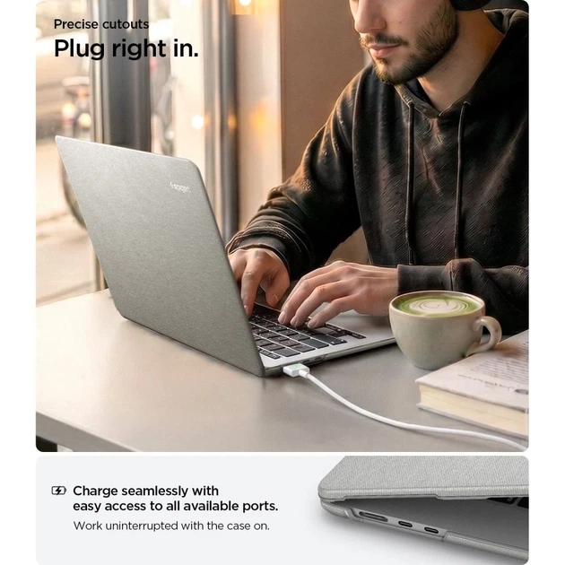Чехол Spigen Urban Fit для MacBook Air 15 M2-M5 2023-2026 Grey (ACS10975) - изображение 10