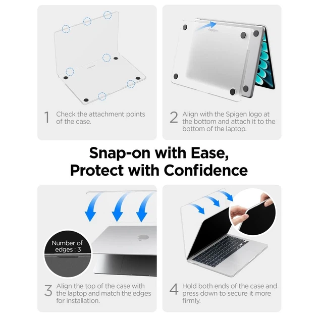 Etui Spigen AirSkin do MacBook Air 13 M2-M5 2023-2026 Clear (8800337246636) - obraz 11