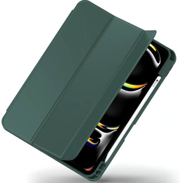 Чехол-книжка Smart Case силиконовый для iPad Pro 12.9 2018; 2020; 2021; 2022; iPad Air 13 2024; 2025; 2026 зеленый Clear Dark Green - изображение 5