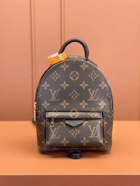 Рюкзак Louis Vuitton Palm Springs коричневий шкіряний Луі Вітон Mini size (124) - Фото 1 Рюкзак Louis Vuitton Palm Springs коричневий шкіряний Луі Вітон Mini size (124) - зображення 1