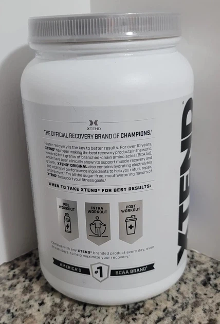 Амінокислотний комплекс у порошку Xtend зі смаком синьої малини 7g BCAA Original 90 порцій - зображення 3