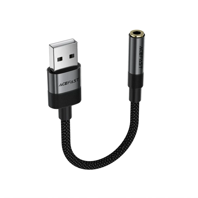 Адаптер Acefast J13 USB-A на mini jack 3.5 mm Black (6974316285298) - Фото 4 Адаптер Acefast J13 USB-A на mini jack 3.5 mm Black (6974316285298) - изображение 4