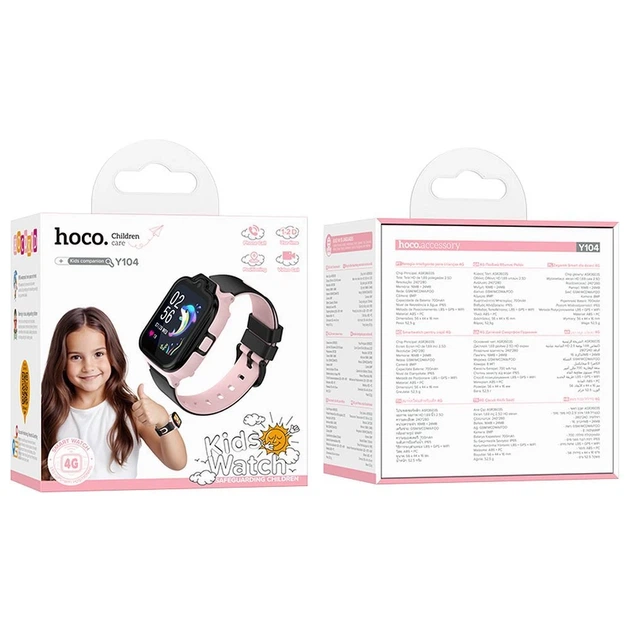 Смарт-часы Hoco Y104 для детей 1.69" 4G GPS Pink (6942007646376) - Фото 3 Смарт-часы Hoco Y104 для детей 1.69" 4G GPS Pink (6942007646376) - изображение 3