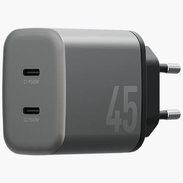 Ładowarka sieciowa Energea Ampcharge GaN45 PD/PPS/QC3.0 45W Grey (8885020102260) - obraz 4
