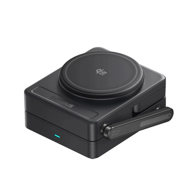 Беспроводная зарядка Baseus PicoGo AF21 3в1 Qi2.2 35W с блоком питания EU 45W и кабелем USB-C 1m Black (6942521200641) - изображение 8