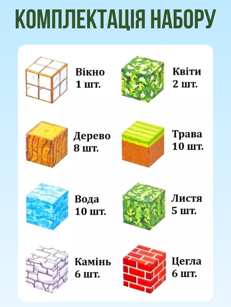 Магнитный конструктор Minecraft 48 кубиков, Магнитные блоки Майнкрафт, набор для детей, Детский конструктор, Подарок ребенку - изображение 2