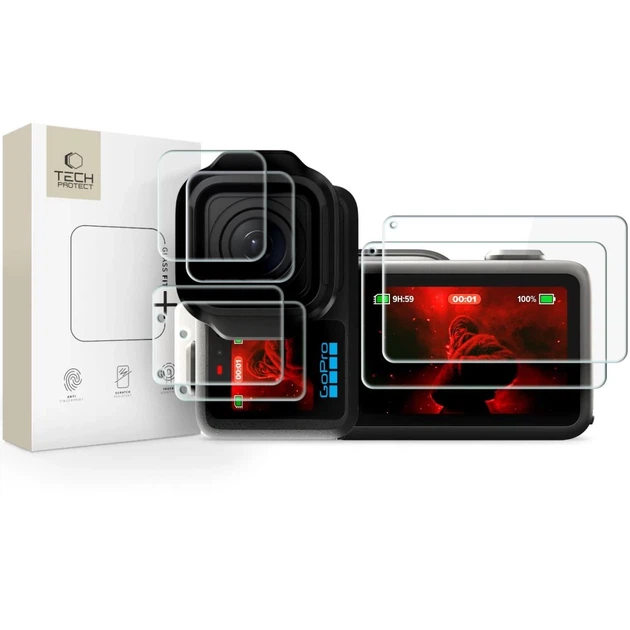 Защитный набор Tech-Protect Foil & Glass Fit+ (2 pack) для GoPro Mission 1 / Pro Clear (5906302324439) - Фото 1 Защитный набор Tech-Protect Foil & Glass Fit+ (2 pack) для GoPro Mission 1 / Pro Clear (5906302324439) - изображение 1