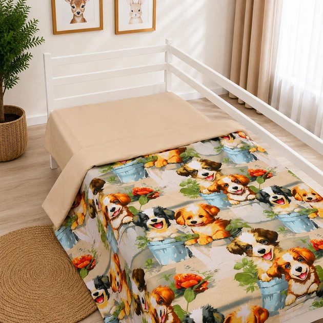 Простынь Mirson Бязь 17-0983 Puppy Picnic 220x240 см (2200013685425) - Фото 2 Простынь Mirson Бязь 17-0983 Puppy Picnic 220x240 см (2200013685425) - изображение 2