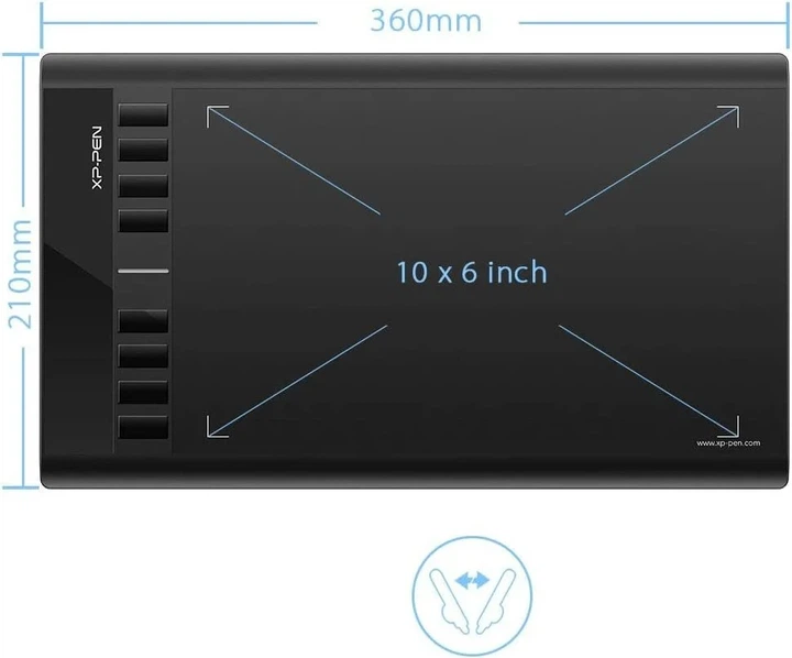 Графический планшет XP-Pen Star03 V2 5080 LPI 266 RPS Черный (102171454) - Б/У - изображение 3