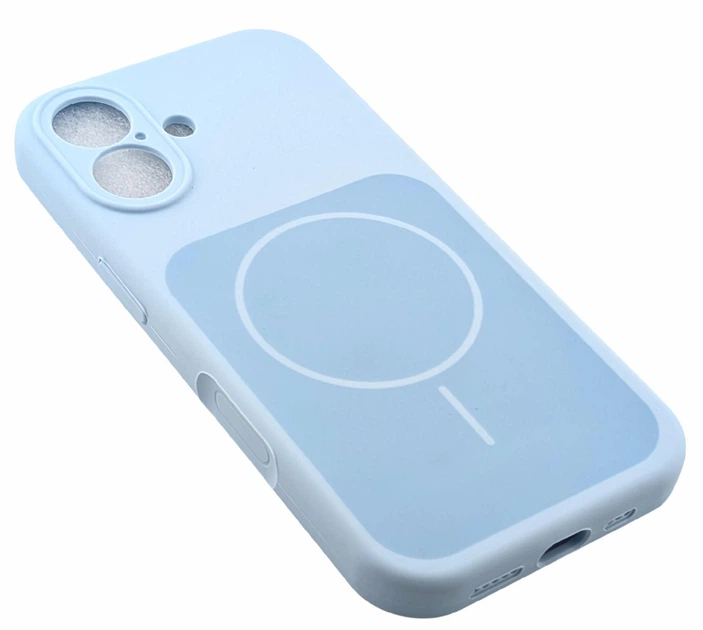 Чехол Silicone Case Magnetic для Apple iPhone 17 бампер с микрофиброй голубой - Фото 3 Чехол Silicone Case Magnetic для Apple iPhone 17 бампер с микрофиброй голубой - изображение 3