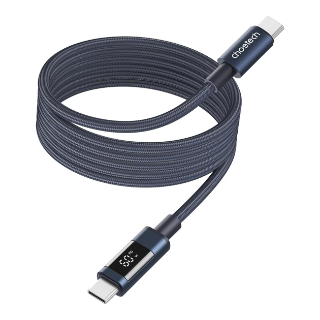 Кабель Choetech PowerSync Magnetic Digital Cable USB-C to USB-C PD 60W 1.2m Dark Blue (XCC-1067-BU) - зображення 2