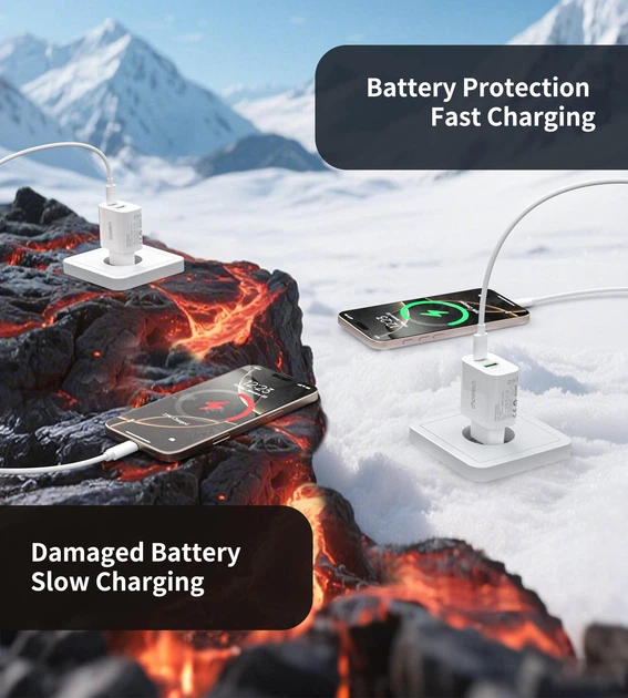 Сетевое зарядное устройство Choetech PowiX USB-A/USB-C PD 30W White (PD9009-EU-WH) - Фото 4 Сетевое зарядное устройство Choetech PowiX USB-A/USB-C PD 30W White (PD9009-EU-WH) - изображение 4