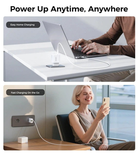 Сетевое зарядное устройство Choetech PowiX USB-A/USB-C PD 30W White (PD9009-EU-WH) - Фото 8 Сетевое зарядное устройство Choetech PowiX USB-A/USB-C PD 30W White (PD9009-EU-WH) - изображение 8