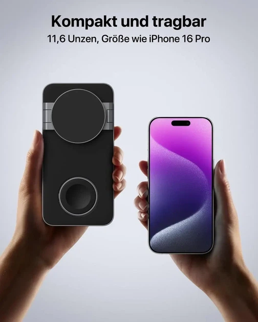 Бездротова зарядна станція QTlier T8 3в1 MagSafe 20 Вт для iPhone Apple Watch AirPods - Фото 2 Бездротова зарядна станція QTlier T8 3в1 MagSafe 20 Вт для iPhone Apple Watch AirPods - изображение 2