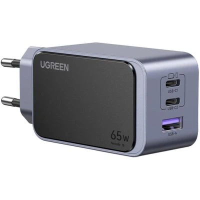 Зарядний пристрій Ugreen 3xUSB 65W (2xUSB-C+USB-A) Gan Nexode Fast Charger Grey X553 (35042) - Фото 1 Зарядний пристрій Ugreen 3xUSB 65W (2xUSB-C+USB-A) Gan Nexode Fast Charger Grey X553 (35042) - зображення 1