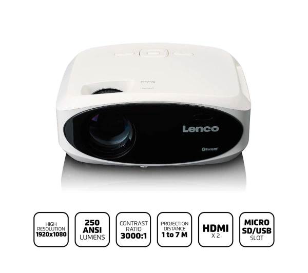 Проектор Lenco LPJ-900WH Full HD - Фото 2 Проектор Lenco LPJ-900WH Full HD - изображение 2