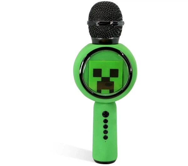 Мікрофон з динаміком Bluetooth OTL Technologies Minecraft Creeper PopSing LED підсвічування бездротове караоке 5W Зелений - изображение 2