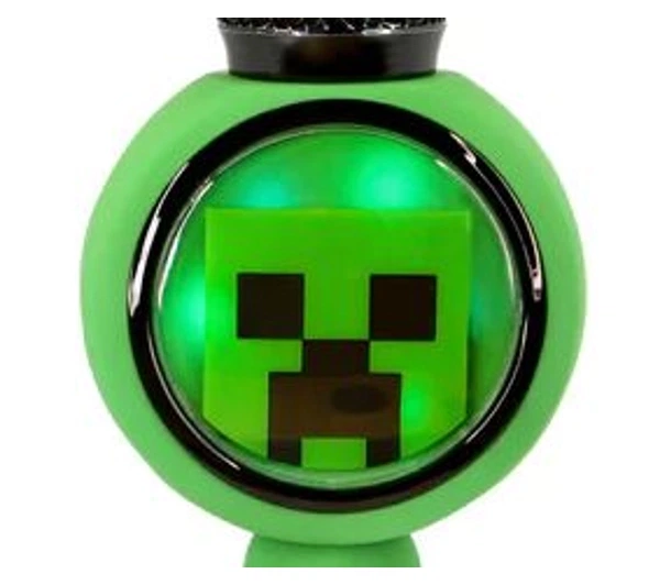 Мікрофон з динаміком Bluetooth OTL Technologies Minecraft Creeper PopSing LED підсвічування бездротове караоке 5W Зелений - изображение 6