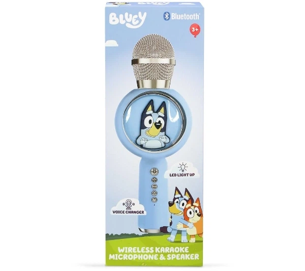 Мікрофон з динаміком Bluetooth OTL Technologies Bluey PopSing LED Light Up Wireless Karaoke 5W Яскраво-блакитний - изображение 2