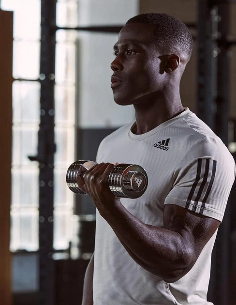 Гантель регулируемая Adidas Adjustable Chrome Dumbell серебристый 1-5 кг - изображение 6