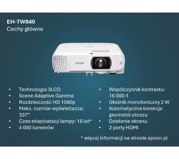 Проектор Epson EH-TW840 3LCD Full HD - Фото 7 Проектор Epson EH-TW840 3LCD Full HD - изображение 7