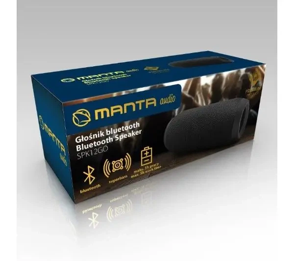 Bluetooth-колонка Manta SPK12GO 10W FM-радіо Чорний - изображение 2