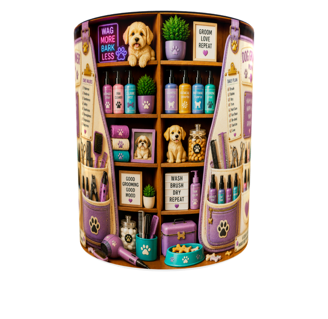 Кружка (чашка) з принтом "Dog Groomer Premium" із серії Professional Organizer Collection – подарунок грумеру, майстру з догляду за собаками | Керамічна 330 мл(чорна ручка) - зображення 5