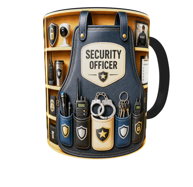 Кружка (чашка) з принтом "Security Officer" із серії Professional Organizer Collection – подарунок охоронцю, працівнику служби безпеки | Керамічна 330 мл(чорна ручка) - зображення 6