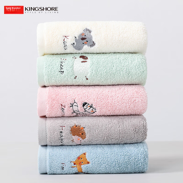 Полотенца KING SHORE класс А из хлопка детские с вышивкой, 5 шт - изображение 4