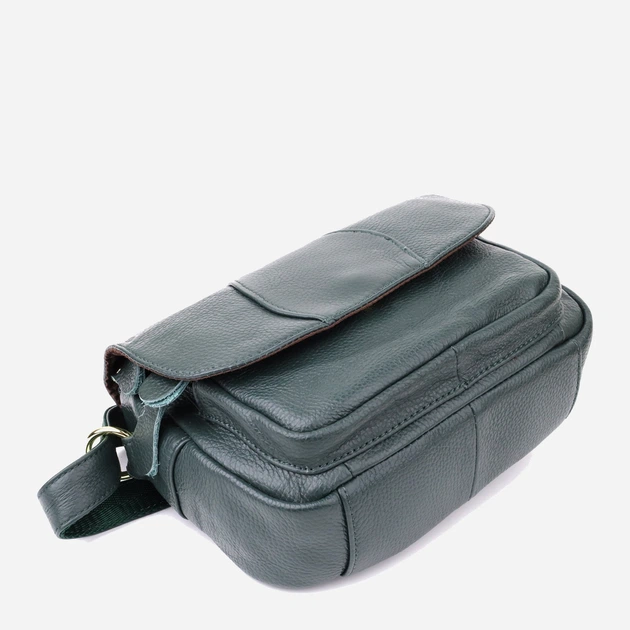 Сумка кросс-боди через плечо женская из натуральной кожи маленькая Vintage leather-22970 Зеленая - Фото 4 Сумка кросс-боди через плечо женская из натуральной кожи маленькая Vintage leather-22970 Зеленая - изображение 4